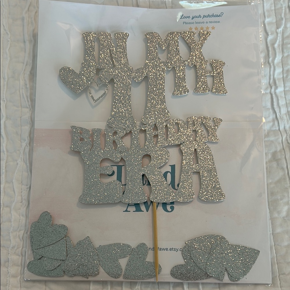 (Brand New) cake topper, “ In My 11th Birthday Era”. (Silver/glitter)